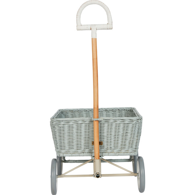 Rattan Wonder Wagon, Vintage Blue - Push & Pull - 3