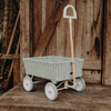 Rattan Wonder Wagon, Vintage Blue - Push & Pull - 5
