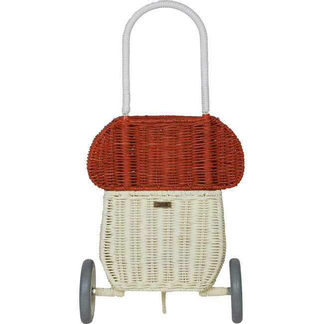 Rattan Mushroom Luggy, Red - Push & Pull - 10