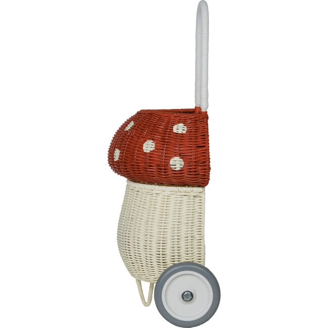 Rattan Mushroom Luggy, Red - Push & Pull - 11