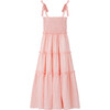 Gingham Smocked 3-Tiered Maxi Dress, Peach - Dresses - 1 - thumbnail