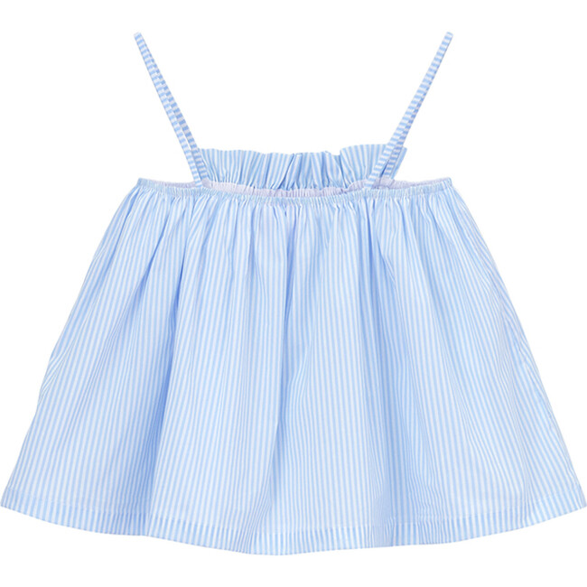 Striped Square Neck Spaghetti Strap Top, Blue - Shirts - 3