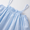 Striped Square Neck Spaghetti Strap Top, Blue - Shirts - 4
