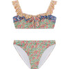 Ditsy Floral Print Frilled Bikini, Multicolors - Two Pieces - 1 - thumbnail