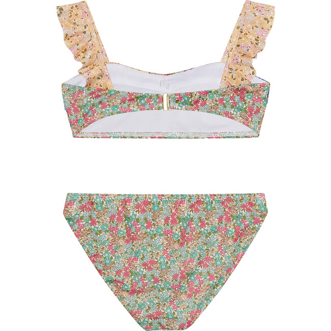 Ditsy Floral Print Frilled Bikini, Multicolors - Two Pieces - 3