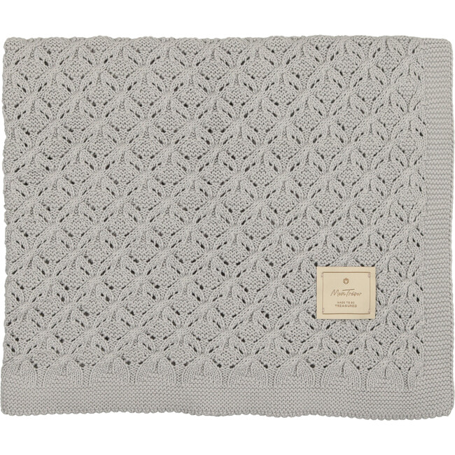 Extra Luxe Knit Blanket, Pearl Blue