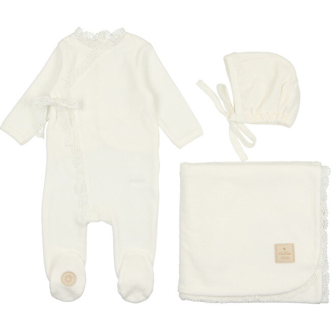 Tied Up in Lace Layette Set, Ivory