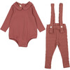 Basket-Weave Suspender Ensemble, Ash Rose - Mixed Apparel Set - 1 - thumbnail