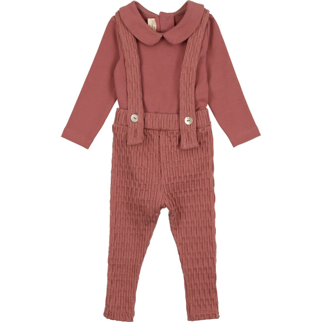 Basket-Weave Suspender Ensemble, Ash Rose - Mixed Apparel Set - 2
