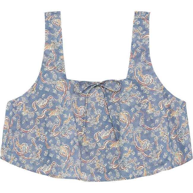 Women's Floral Print Square Neck Sleeveless Crop Top, Cupid