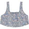 Women's Floral Print Square Neck Sleeveless Crop Top, Cupid - Blouses - 1 - thumbnail