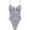 Women's Lucy Floral Print Tie-Front Underwire One-Piece Swimsuit, Cupid - One Pieces - 1 - thumbnail