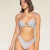 Women's Lulu Floral Print Zig-Zag Stitch Bikini Bottom, Cupid - Two Pieces - 2