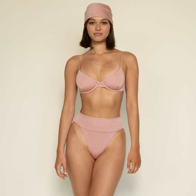 Women's Sparkle Tamarindo Binded Bikini Bottom, Prima Pink - Two Pieces - 2