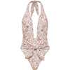 Women's Tropez Floral Print Tie-Up One-Piece Swimsuit, Venecia - One Pieces - 1 - thumbnail