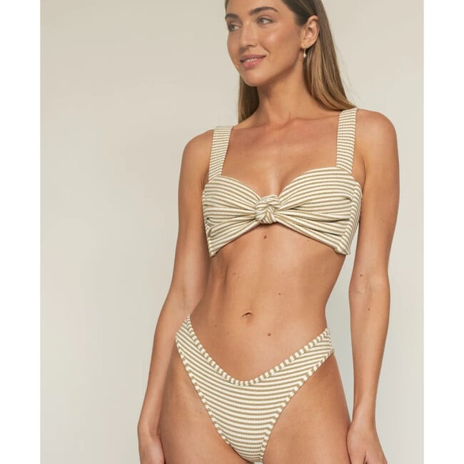 Women's Lulu Striped Bikini Bottom, Neutral - Two Pieces - 2