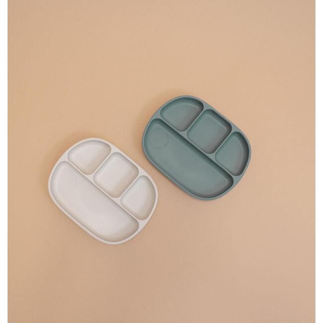 Silicone Rounded Rectangle 4-Section Grip Plate, Cactus Green - Food Storage - 2
