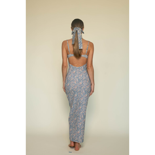 Women's Petal Floral Print Strapped Long Slip Dress, Cupid - Dresses - 3