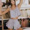 Women's Boho Floral Print Loose Fit Lettuce Edge Short, Cupid - Shorts - 4