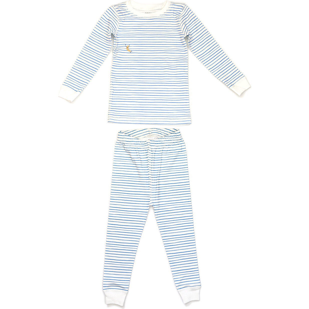 Blue Stripe Long Sleeve Pajamas, Blue - Pajamas - 1
