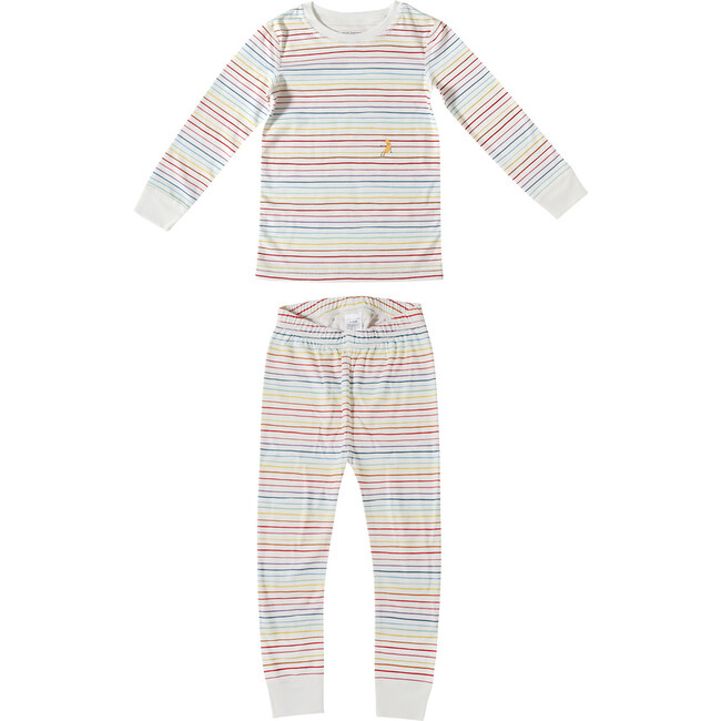 Rainbow Stripe Long Sleeve Pajamas, Multi