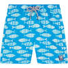 Fish Swim Trunk, Striped Blue - Swim Trunks - 1 - thumbnail