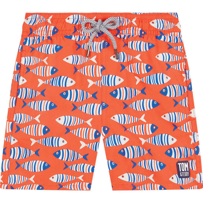 Fish Swim Trunk, Striped Orange