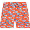 Fish Swim Trunk, Striped Orange - Swim Trunks - 1 - thumbnail