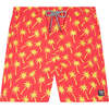 Men's Palm Swim Trunk, Coral & Lime - Swim Trunks - 1 - thumbnail