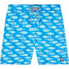 Men's Fish Swim Trunk, Striped Blue - Swim Trunks - 1 - thumbnail