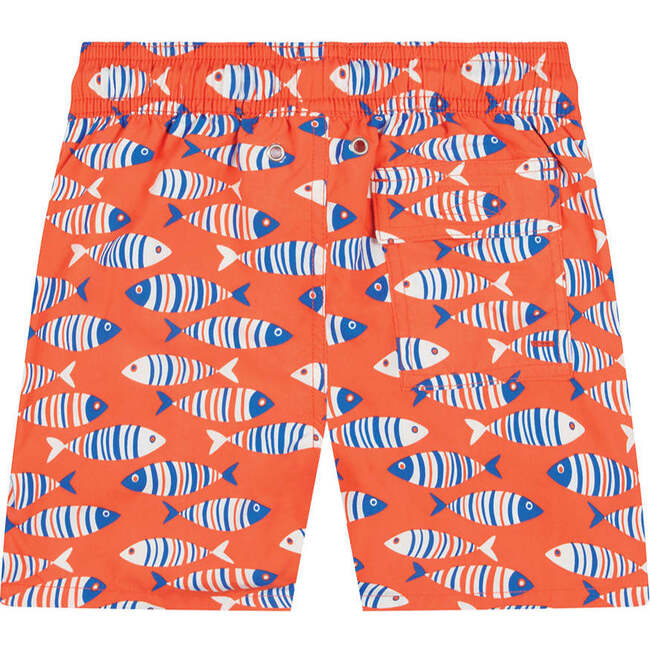 Fish Swim Trunk, Striped Orange - Swim Trunks - 2
