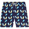 Men's Lollies Swim Trunk, Blue & Lime - Swim Trunks - 1 - thumbnail
