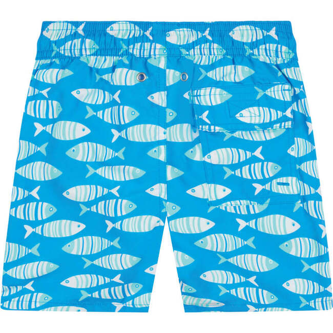 Fish Swim Trunk, Striped Blue - Swim Trunks - 2
