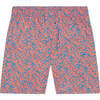 Men's Coral Swim Trunk, Blue & Orange - Swim Trunks - 2