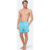 Men's Fish Swim Trunk, Striped Blue - Swim Trunks - 3