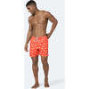Men's Palm Swim Trunk, Coral & Lime - Swim Trunks - 3