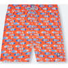 Men's Fish Swim Trunk, Striped Orange - Swim Trunks - 1 - thumbnail