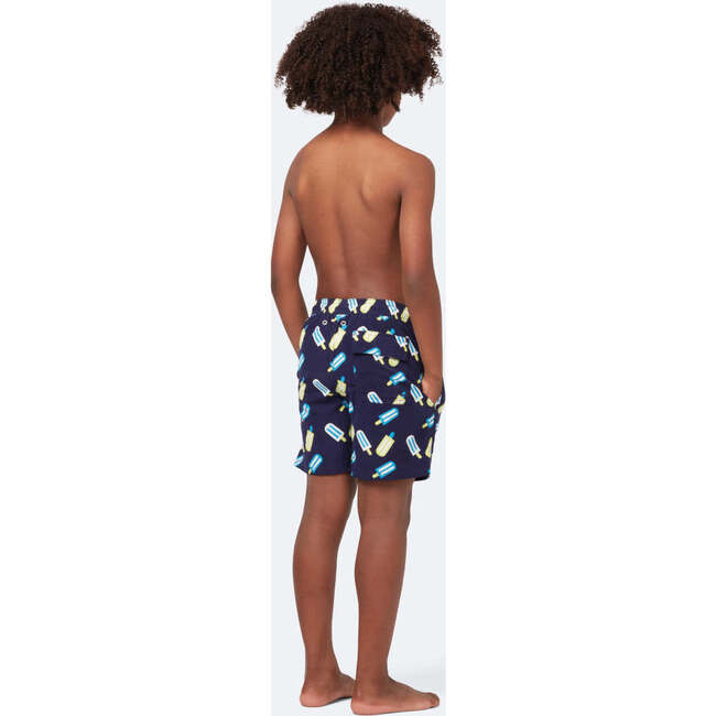 Lollies Swim Trunk, Blue & Lime - Swim Trunks - 4