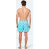Men's Fish Swim Trunk, Striped Blue - Swim Trunks - 4