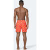 Men's Palm Swim Trunk, Coral & Lime - Swim Trunks - 4