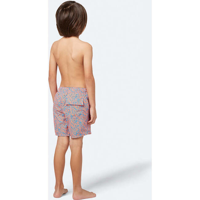 Coral Swim Trunk, Blue & Orange - Swim Trunks - 3