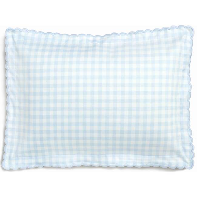 Monogrammed Picnic Gingham Toddler Pillow, Blue