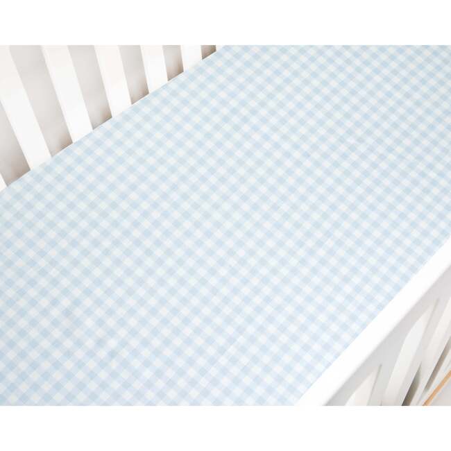 Picnic Gingham Crib Sheet,Blue