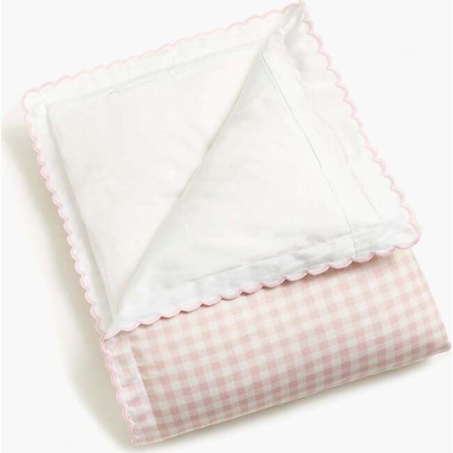 Monogrammed Picnic Gingham Baby Duvet, Pink