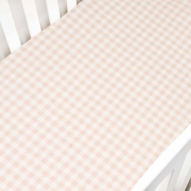Picnic Gingham Crib Sheet,Pink