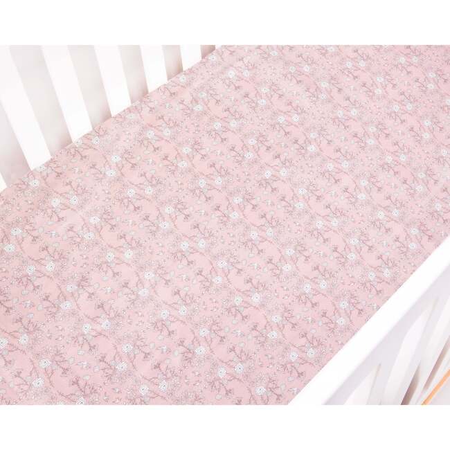 Bird's Song Crib Sheet, Pink