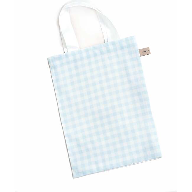 Monogrammed Picnic Gingham Toddler Pillow, Blue - Pillows - 3