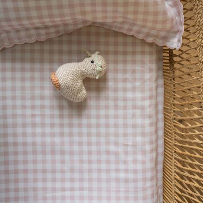 Picnic Gingham Crib Sheet,Pink - Crib Sheets - 3