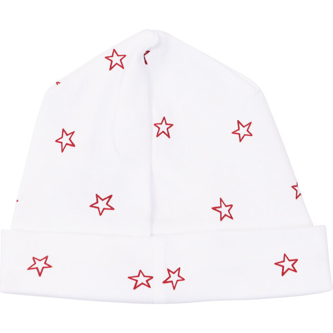 Tiny Stars Receiving Hat, Berry Red