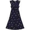 Women's Luxe Giselle Maxi Dress Silk Dupioni, Navy - Dresses - 1 - thumbnail